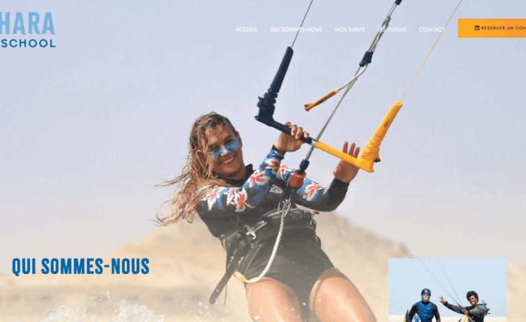 Création d'un site vitrine CMS WordPress, OpenSource et administrable facilement Installation d’un thème réadapté à la charte graphique existante Création de 5 pages de contenus Présentation de l’école de kite, de ses services et de ses prix Formulaire de contact avancé Liens vers les réseaux sociaux
